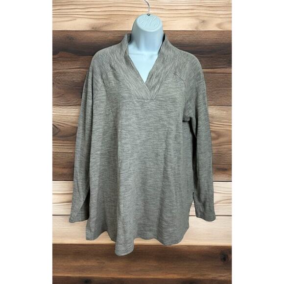 Pure Jill J.Jill Tunic Sweater Sz Medium Gray Raglan Sleeve V-Neck Relaxed Long - Picture 1 of 6